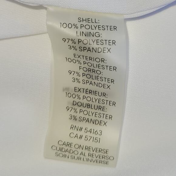 Calvin Klein Lined V-Neck Sleeveless Blouse Top Blue Multi Office Wear Workwear - Picture 8 of 10